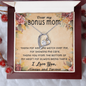Dear My Bonus Mom I Love You ALways and Forever Love Necklace, Mother's Day Bonus Mom Necklace Gifts for Women Birthday Gifts for Mom From Daughter Son Best Mom Forever Love Necklace With Cards Gifts for Step Mom Mother in Law