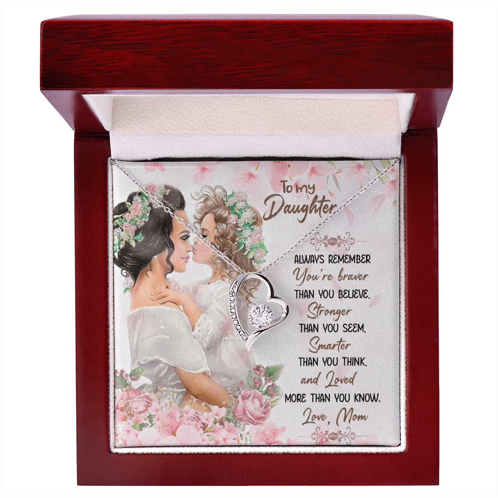 To My Daughter Forever Love Necklace, Birthday Christmas Gift for Daughter, meaningful Jewelry From Mom Parents