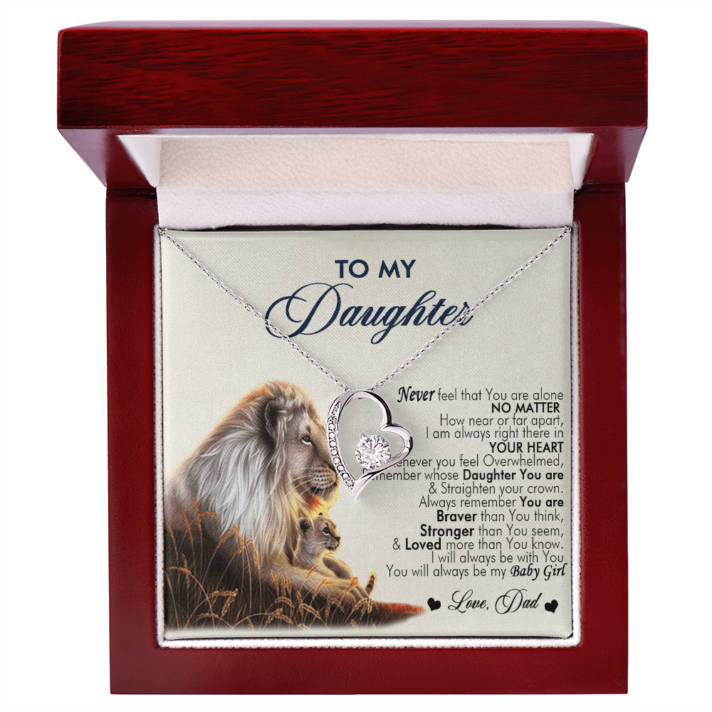 To My Daughter Necklace From Dad With Heartfelt Message, Girl Birthday Present From Daday, Jewelry Gifts for Her Christmas Gift Ideas 2026 Elegant Necklaces with Sentimental Message