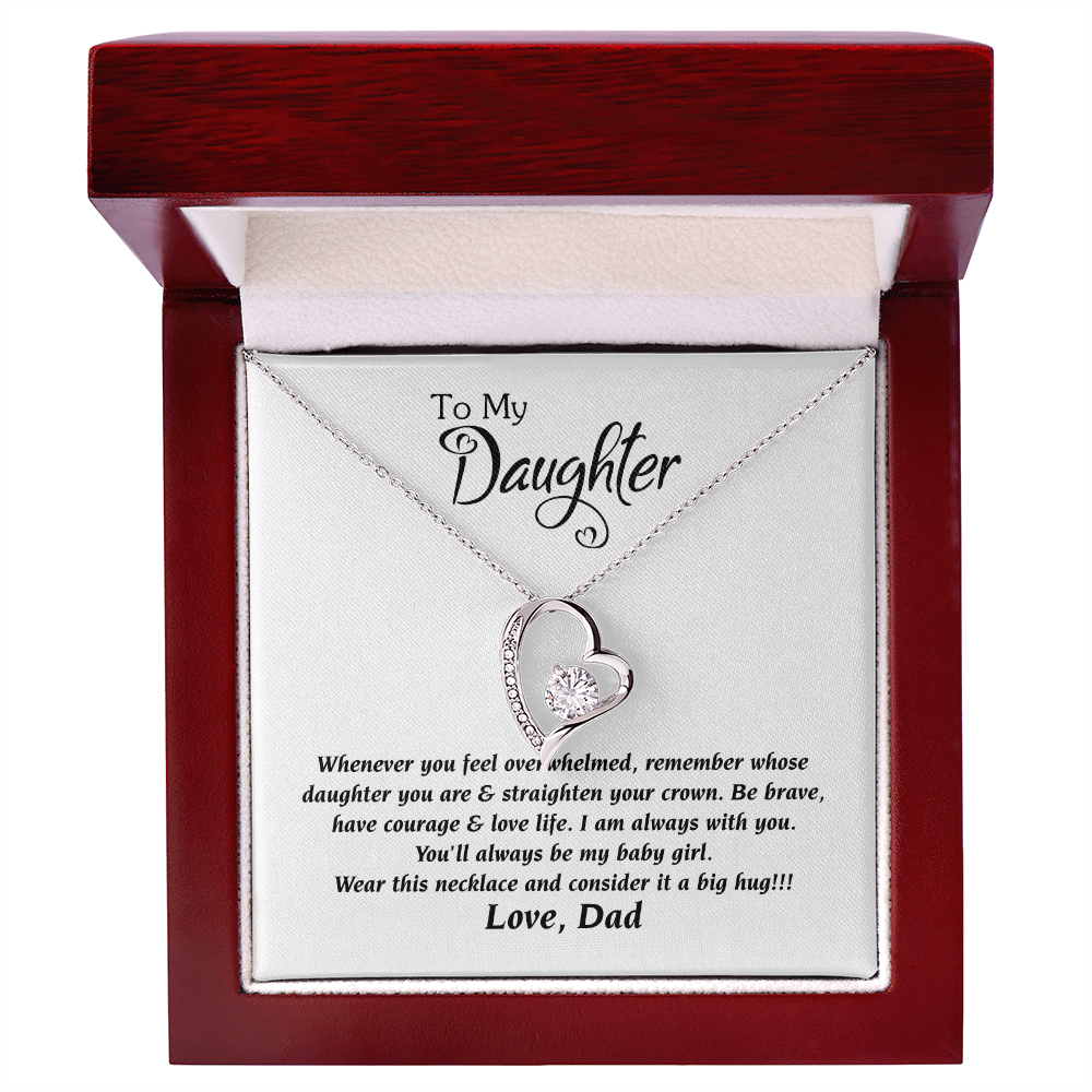 Daughter Necklace From Dad Forever Love Necklace, Sweet Gift for Daughter Birthday Jewelry Inspirational Quotes
