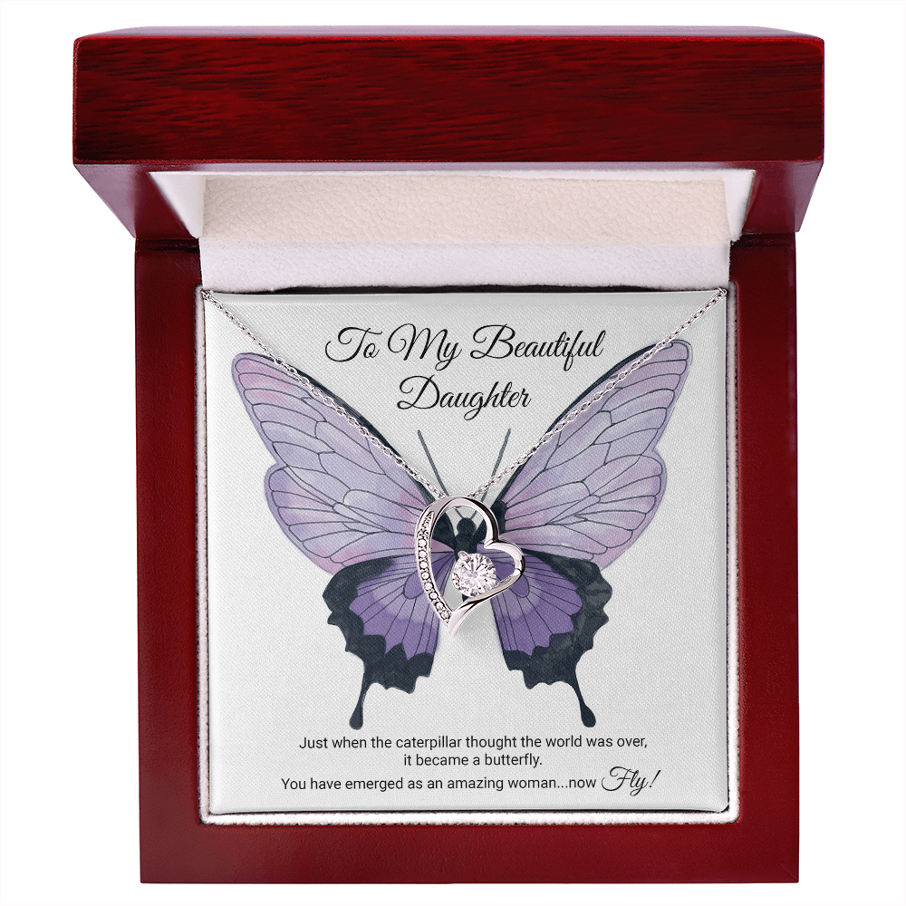 To My Daughter Meaningful Message Card Jewelry Gift for Daughter's Birthday 2026 or Graduation, Thoughtful for Her from Mom, Elegant Necklaces with Sentimental Message