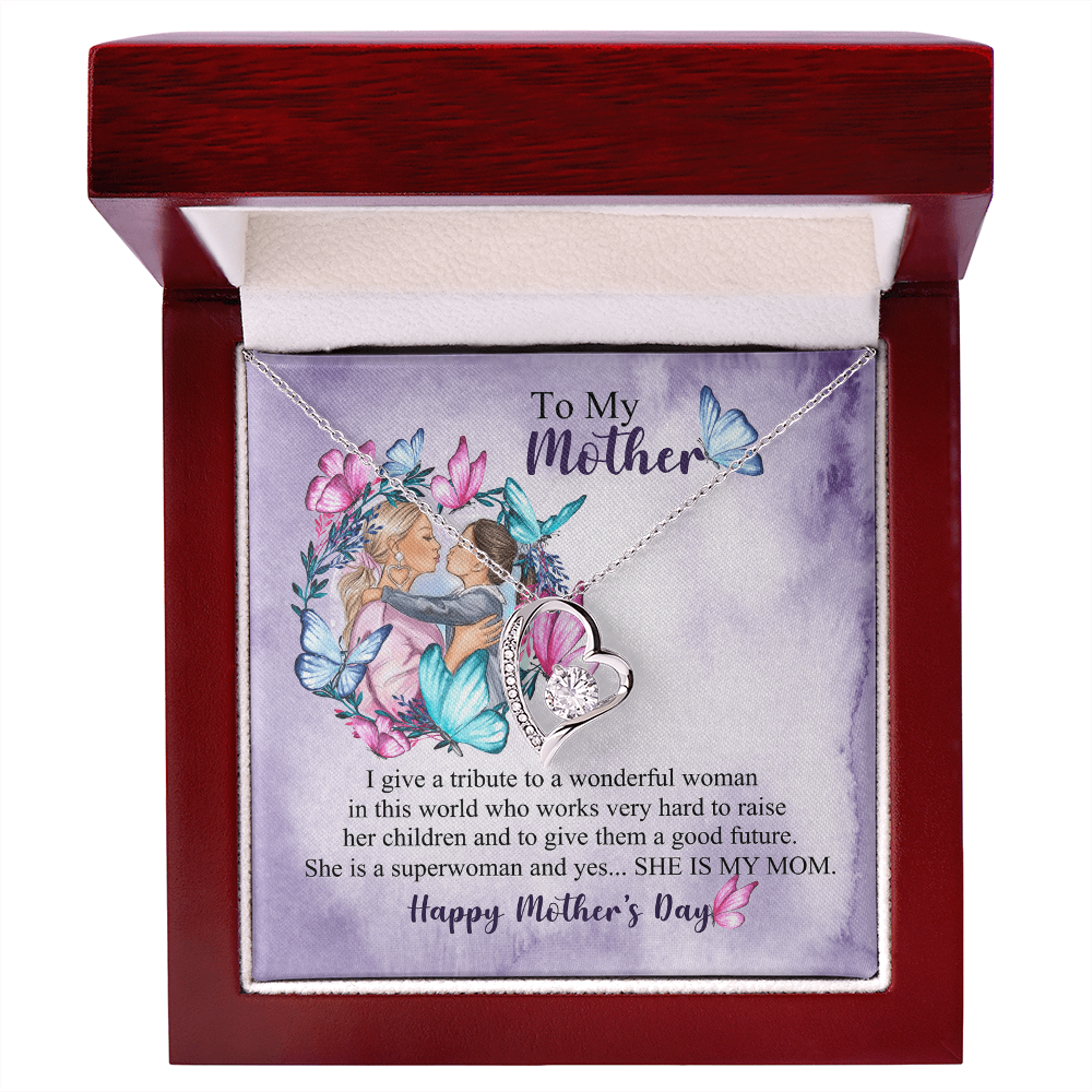 Mom Necklace Gift from Daughter, Birthday Gift Card Necklace From Son, Unique Personalized Gift for Mommy, Mothers Day Jewelry for Her
