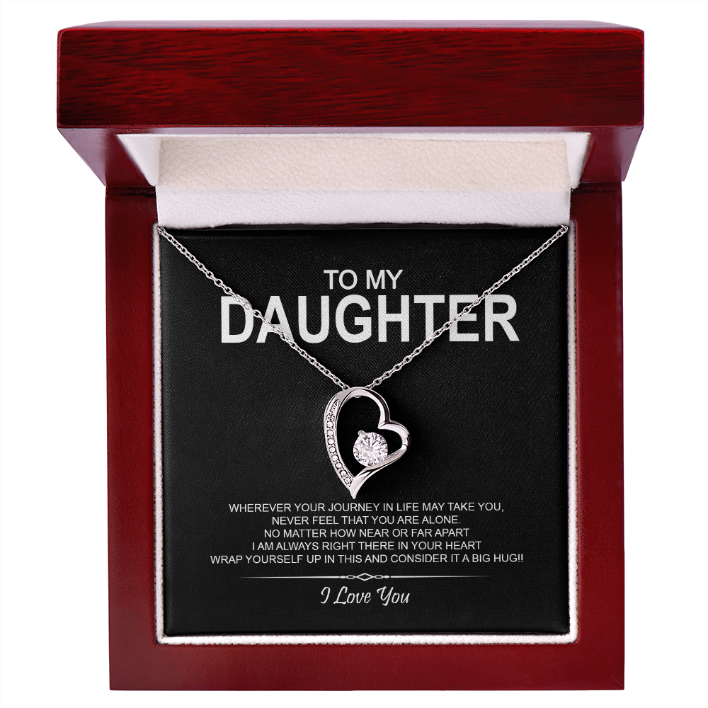 To My Daughter Meaningful Message Card Jewelry Gift for Daughter's Birthday 2026 or Graduation, Thoughtful for Her from Mom Dad Mama Papa Daddy Mommy, Elegant Necklaces with Sentimental Message