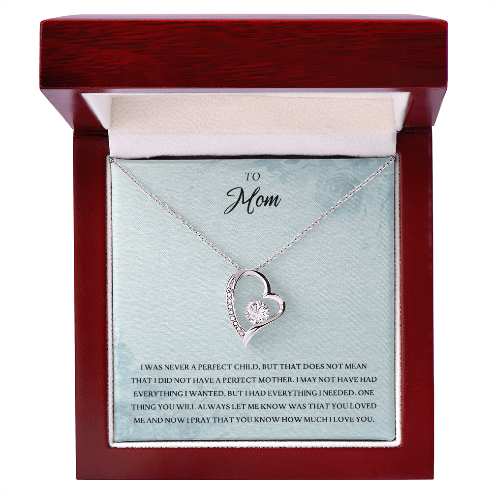 To Mom Forever Love Necklace Gift From Daughter Son, Christmas Birthday Present, 2026 Mothers Day Gift Ideas, Jewelry for Her, Motivational Card Necklace for Mommy