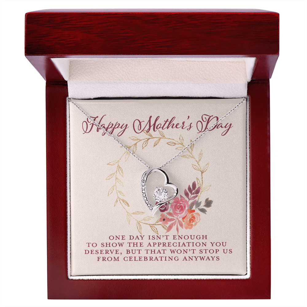 Mothers Day Gifts For Mom From Son Daughter Floral Necklace for Mommy, Motivational Card Jewelry Gift for Her, 2026 Christmas Birthday Present