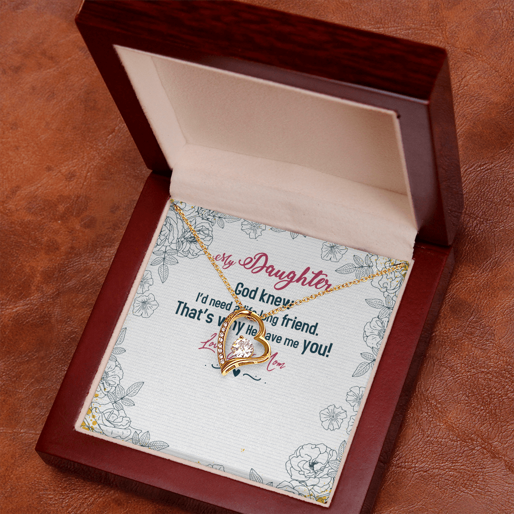 Daughter Necklace From Dad Mom – Forever Love Necklace – Sweet Gift for Daughter Birthday Graduation