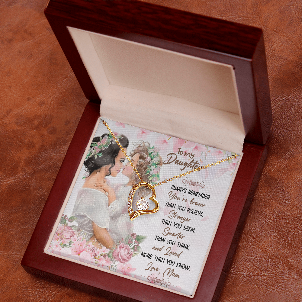 To My Daughter Forever Love Necklace, Birthday Christmas Gift for Daughter, meaningful Jewelry From Mom Parents