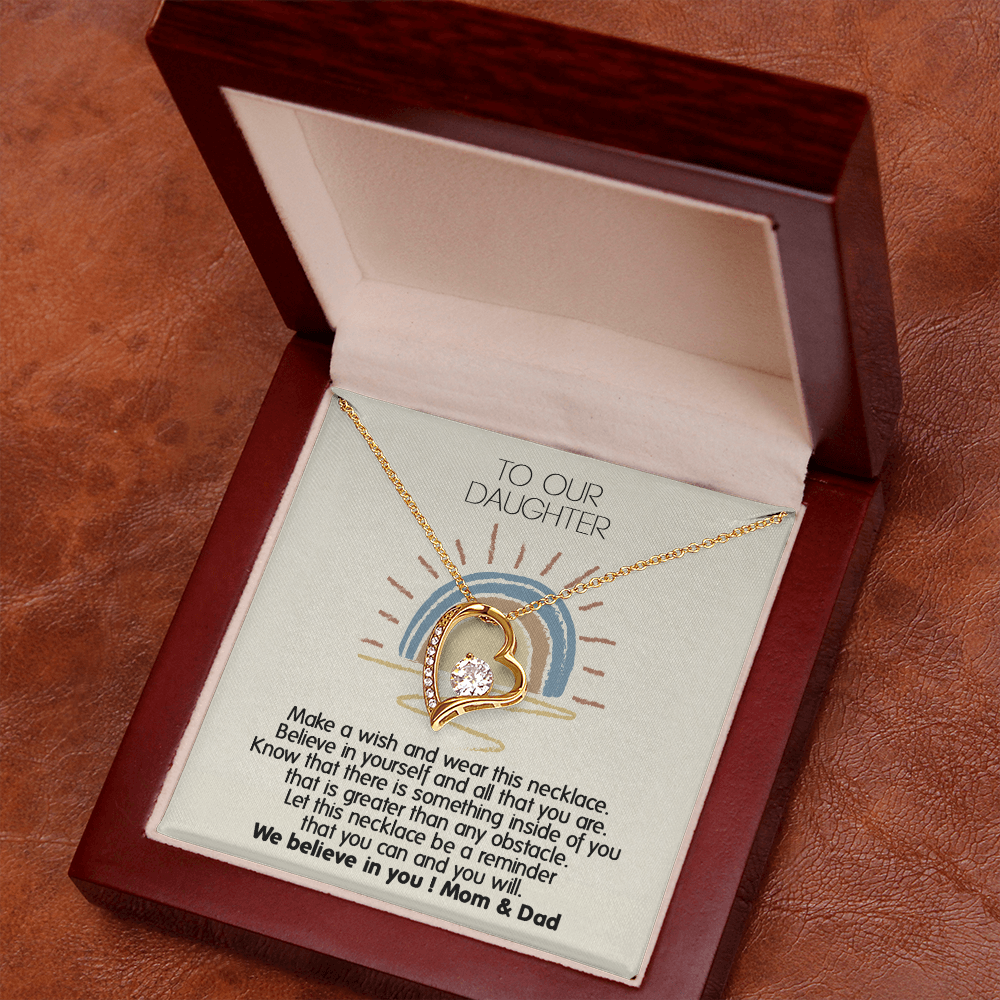 To Our Daughter Necklace From Mom With Heartfelt Message & Elegant Box Gifts From Dad, Beautiful Jewelry Gift On Graduation Birthday 2026