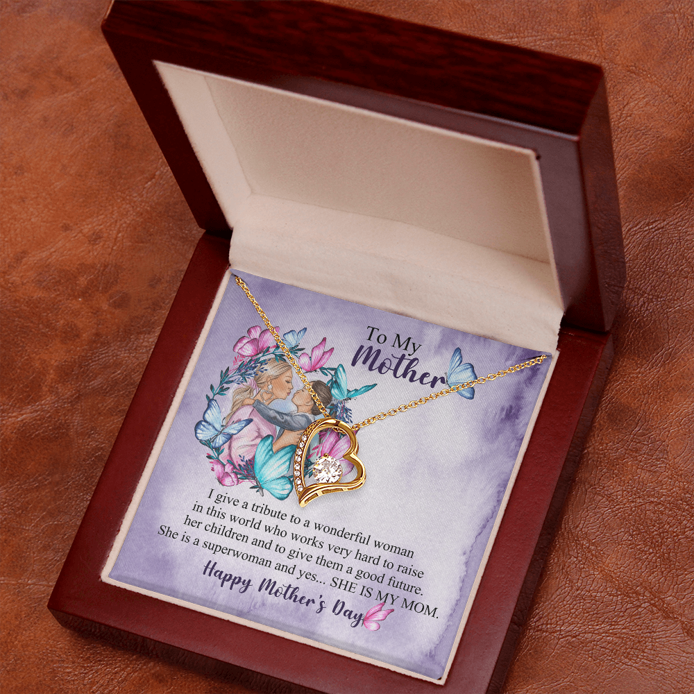 Mom Necklace Gift from Daughter, Birthday Gift Card Necklace From Son, Unique Personalized Gift for Mommy, Mothers Day Jewelry for Her