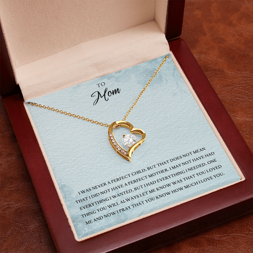 To Mom Forever Love Necklace Gift From Daughter Son, Christmas Birthday Present, 2026 Mothers Day Gift Ideas, Jewelry for Her, Motivational Card Necklace for Mommy
