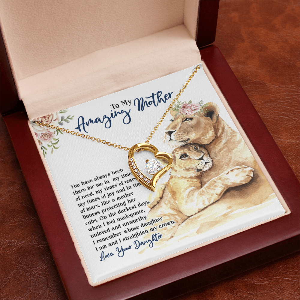 To My Amazing Mother, Mothers Day Gift Ideas, Jewelry for Her, Motivational Card Necklace for Wife From Daughter Christmas Birthday Present