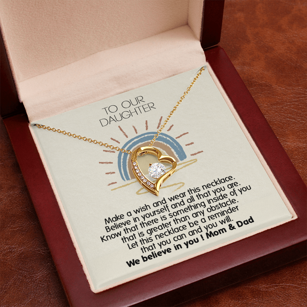 To Our Daughter Necklace From Mom With Heartfelt Message & Elegant Box Gifts From Dad, Beautiful Jewelry Gift On Graduation Birthday 2026