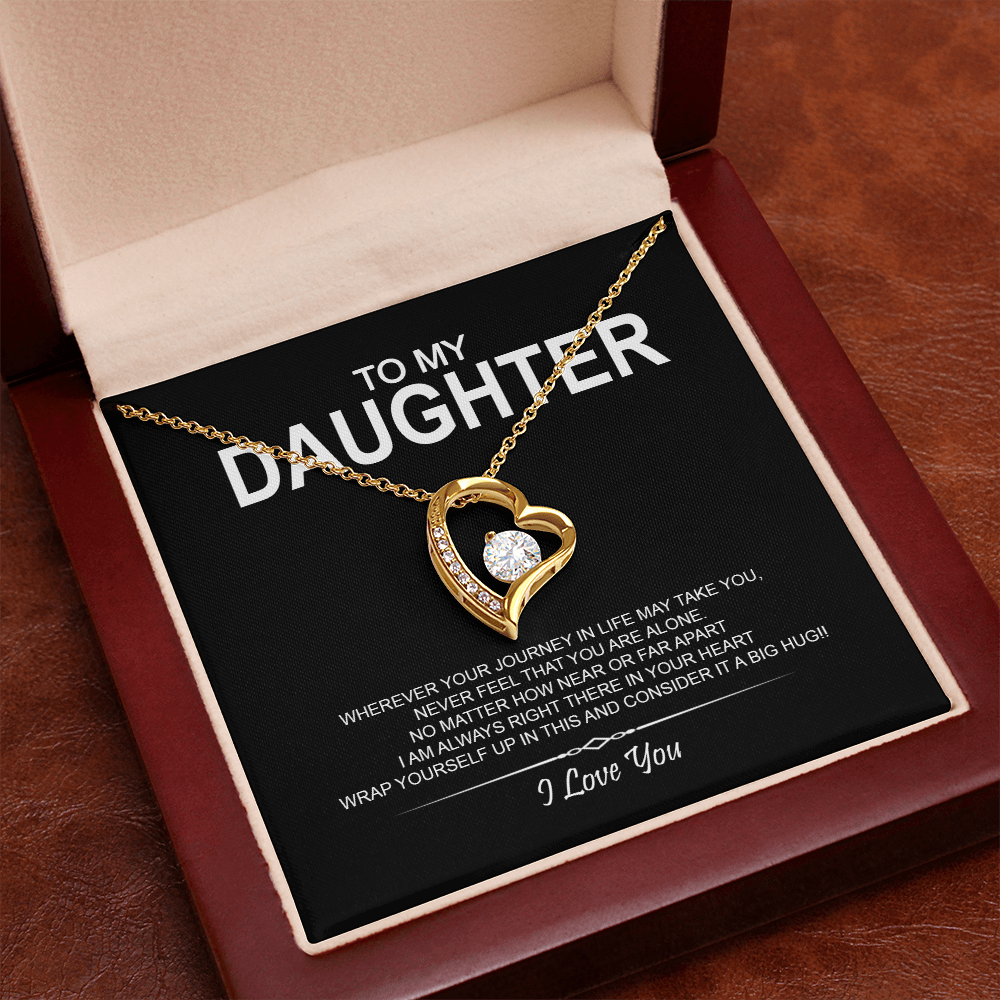 To My Daughter Meaningful Message Card Jewelry Gift for Daughter's Birthday 2026 or Graduation, Thoughtful for Her from Mom Dad Mama Papa Daddy Mommy, Elegant Necklaces with Sentimental Message