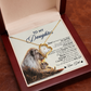 To My Daughter Necklace From Dad With Heartfelt Message, Girl Birthday Present From Daday, Jewelry Gifts for Her Christmas Gift Ideas 2026 Elegant Necklaces with Sentimental Message