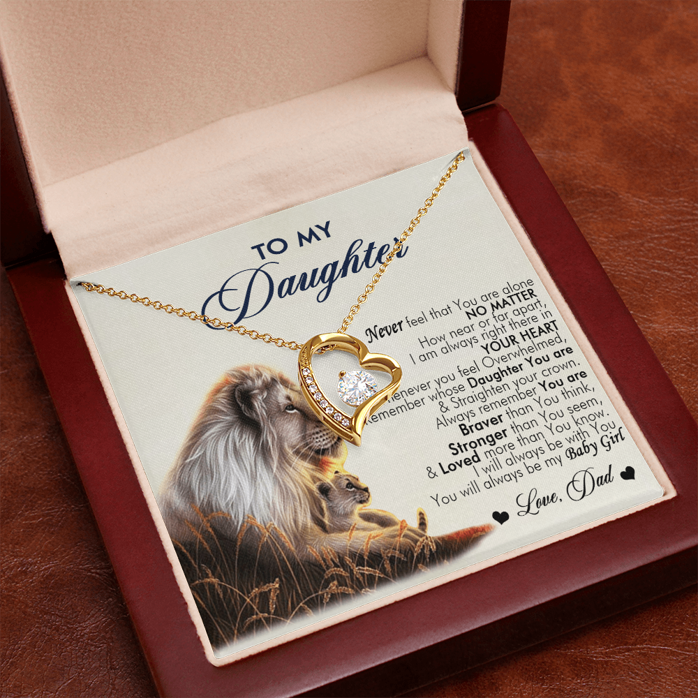 To My Daughter Necklace From Dad With Heartfelt Message, Girl Birthday Present From Daday, Jewelry Gifts for Her Christmas Gift Ideas 2026 Elegant Necklaces with Sentimental Message