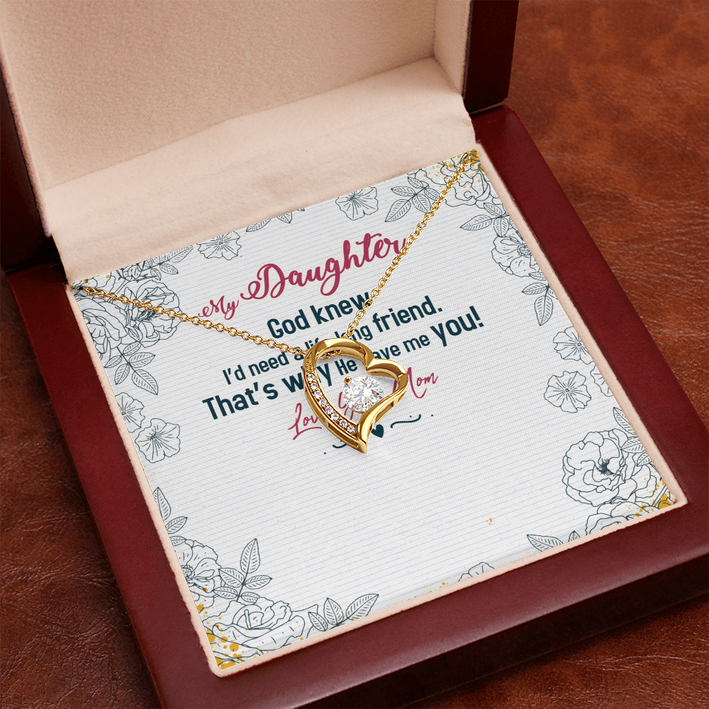 Daughter Necklace From Dad Mom – Forever Love Necklace – Sweet Gift for Daughter Birthday Graduation