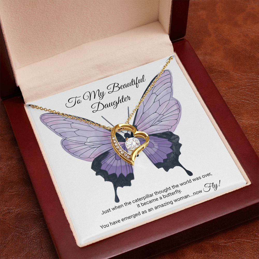 To My Daughter Meaningful Message Card Jewelry Gift for Daughter's Birthday 2026 or Graduation, Thoughtful for Her from Mom, Elegant Necklaces with Sentimental Message