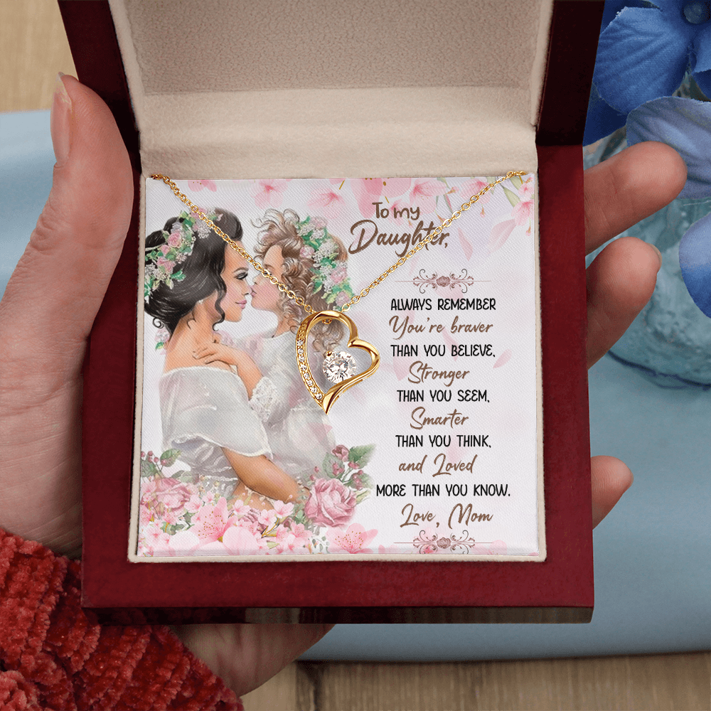To My Daughter Forever Love Necklace, Birthday Christmas Gift for Daughter, meaningful Jewelry From Mom Parents