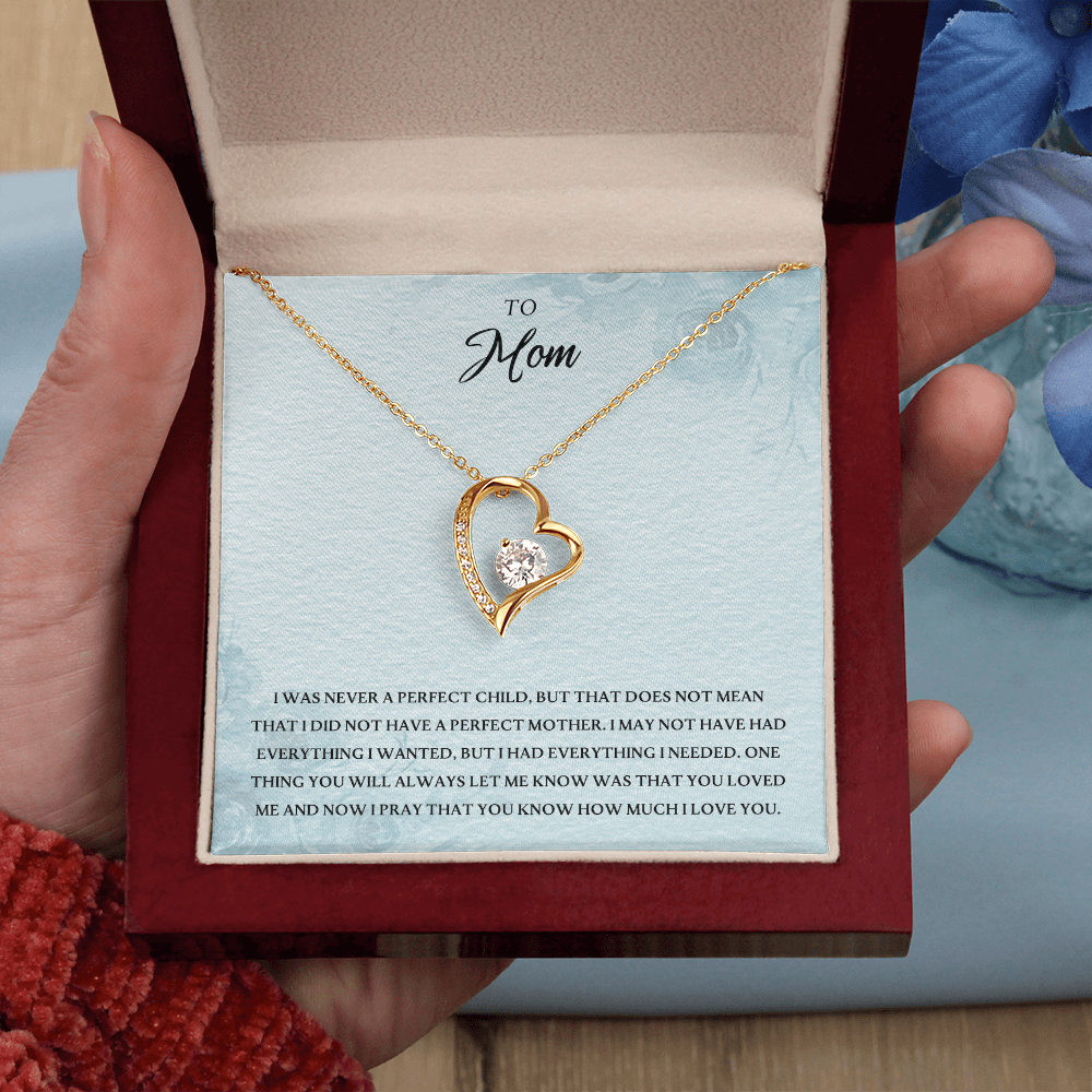 To Mom Forever Love Necklace Gift From Daughter Son, Christmas Birthday Present, 2026 Mothers Day Gift Ideas, Jewelry for Her, Motivational Card Necklace for Mommy