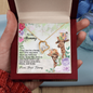 To My Mommy From Your Tummy Ryan Giraffe - To My Mom Necklace - Mother's Day Gift -  Love Message Gift for Mother -  14K White Gold 18K Yellow Gold Plating Saying Birthday Heart Necklace