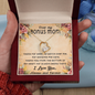 Dear My Bonus Mom I Love You ALways and Forever Love Necklace, Mother's Day Bonus Mom Necklace Gifts for Women Birthday Gifts for Mom From Daughter Son Best Mom Forever Love Necklace With Cards Gifts for Step Mom Mother in Law