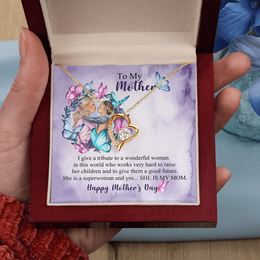 Mom Necklace Gift from Daughter, Birthday Gift Card Necklace From Son, Unique Personalized Gift for Mommy, Mothers Day Jewelry for Her