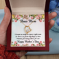Dear Mom Happy Mother Gifts, Appreciation Mom Jewelry Necklace with Sentimental Message Card Present (To My Loving Mom, Forever Love Necklace), Mom Necklace Gifts for Women Birthday Gifts for Mama From Daughter Son