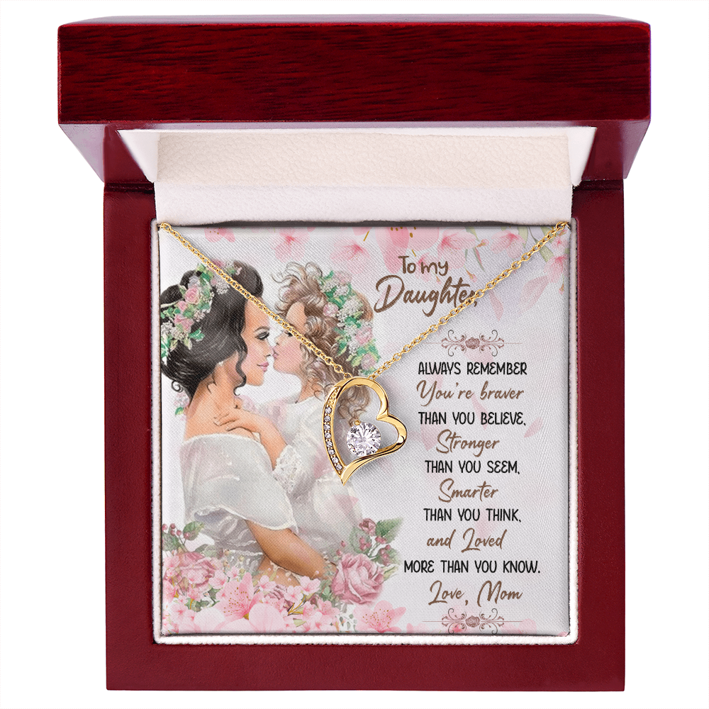 To My Daughter Forever Love Necklace, Birthday Christmas Gift for Daughter, meaningful Jewelry From Mom Parents