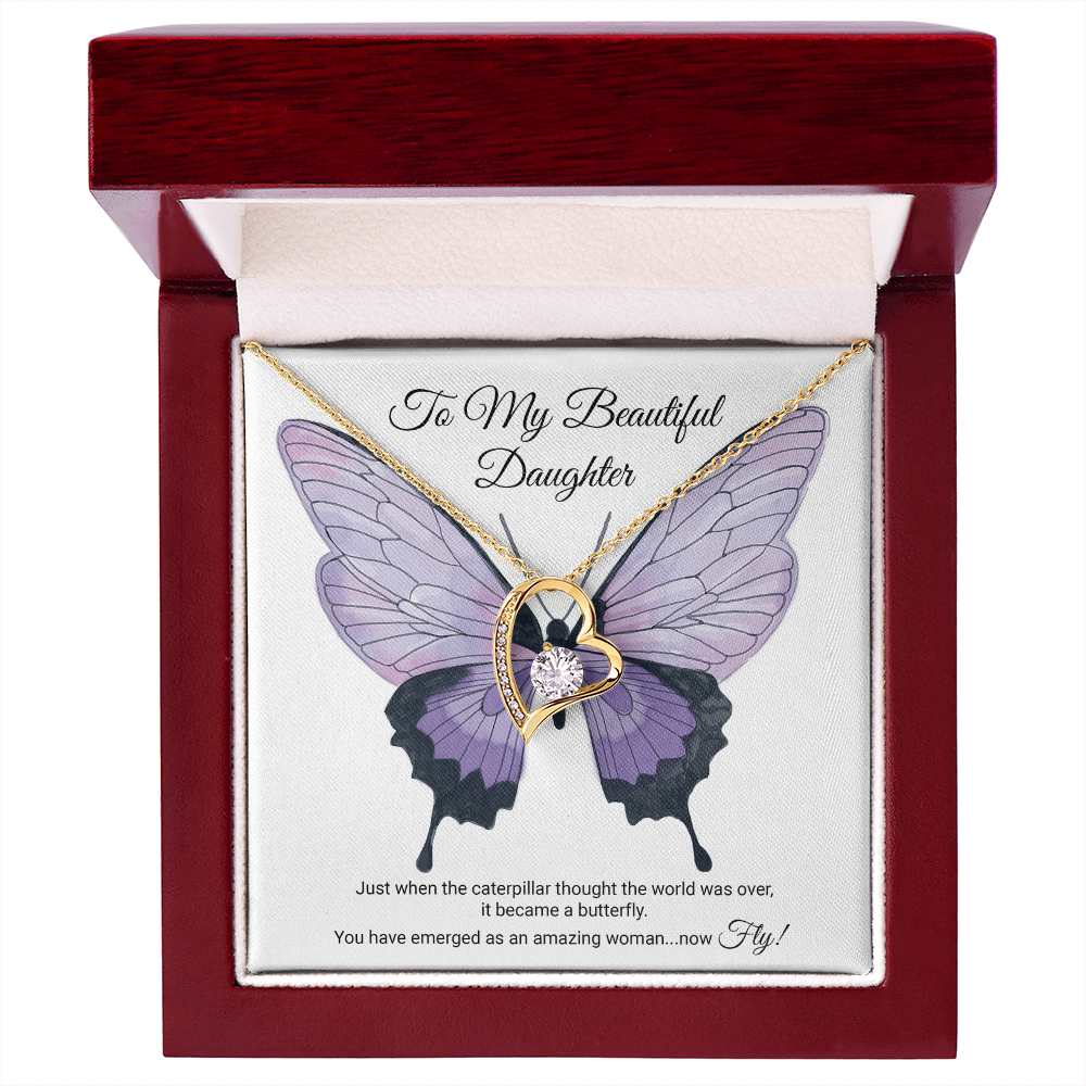 To My Daughter Meaningful Message Card Jewelry Gift for Daughter's Birthday 2026 or Graduation, Thoughtful for Her from Mom, Elegant Necklaces with Sentimental Message