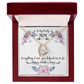 To My Lovely Mom Necklace Gift from Daughter, Birthday Gift Card Necklace From Son, Mothers Day Jewelry for Her Mommy Christmas Floral