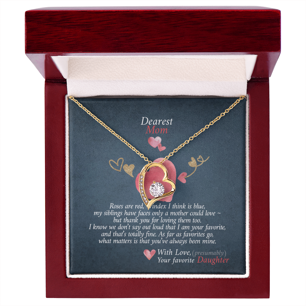 Dearest Mom Forever Love Necklace Gift From Daughter, 2026 Mothers Day Gifts for Mommy, Motivational Card Jewelry Gift for Her