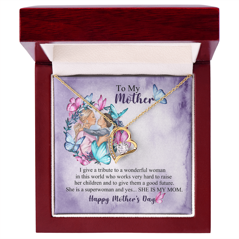 Mom Necklace Gift from Daughter, Birthday Gift Card Necklace From Son, Unique Personalized Gift for Mommy, Mothers Day Jewelry for Her