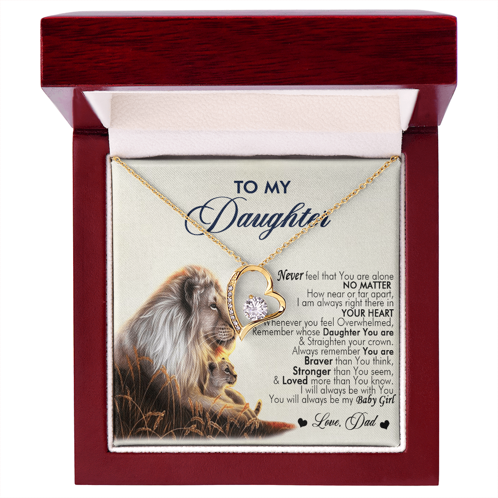 To My Daughter Necklace From Dad With Heartfelt Message, Girl Birthday Present From Daday, Jewelry Gifts for Her Christmas Gift Ideas 2026 Elegant Necklaces with Sentimental Message