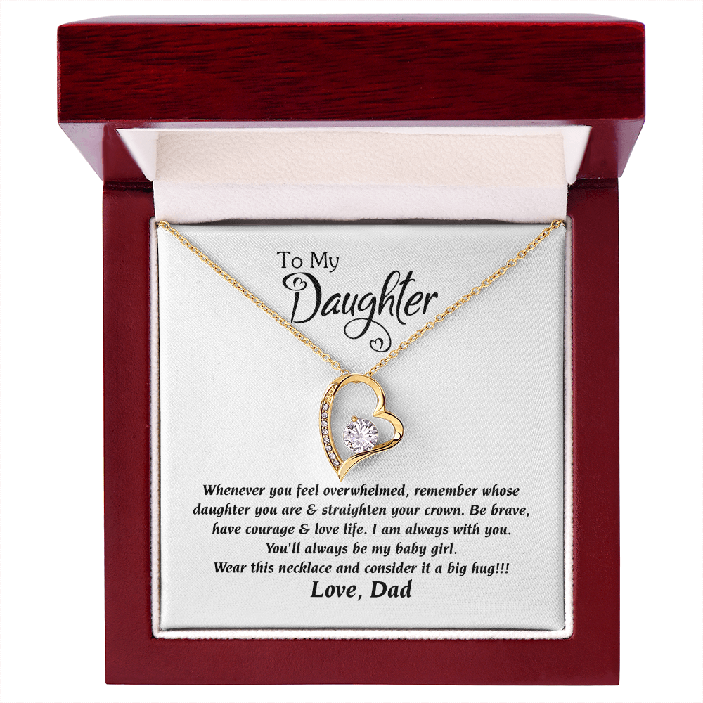 Daughter Necklace From Dad Forever Love Necklace, Sweet Gift for Daughter Birthday Jewelry Inspirational Quotes