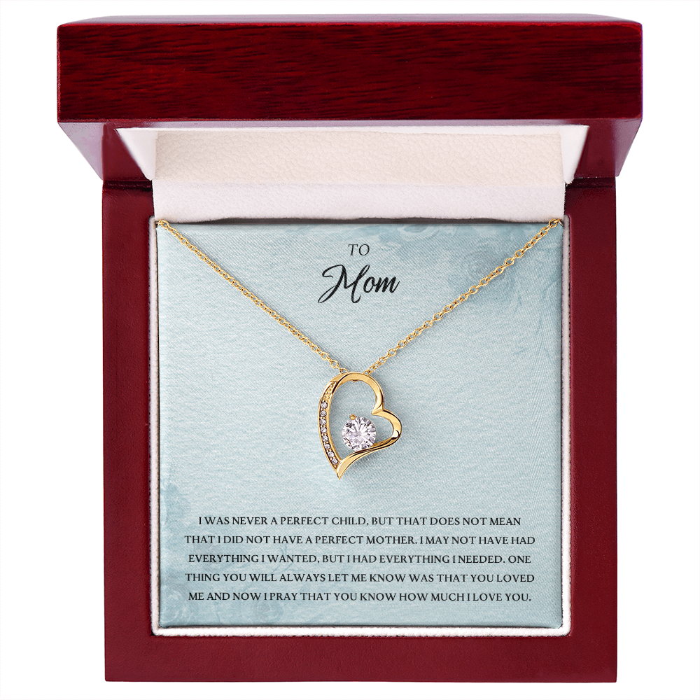 To Mom Forever Love Necklace Gift From Daughter Son, Christmas Birthday Present, 2026 Mothers Day Gift Ideas, Jewelry for Her, Motivational Card Necklace for Mommy
