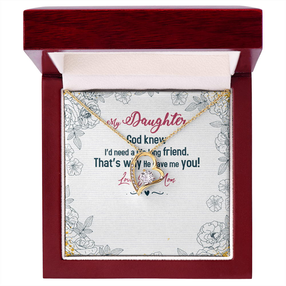 Daughter Necklace From Dad Mom – Forever Love Necklace – Sweet Gift for Daughter Birthday Graduation