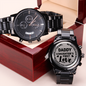 Daddy Daughter First Love - Custom Gift for Dad, Fathers Day Gifts, Engraved Watch Men, Personalized Watch for Men, Metal Band Watch for Men, Men Engraved Watch, Unique Gift Ideas for Birthday