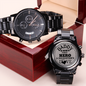 Daddy A Son's First Hero A Daughter's First Love - HERO DAD ENGRAVED WATCH, Watches Mens Gifts – Thanksgiving Christmas Fathers Day Valentines Gifts for Husband Dad Son Boyfriend Groomsmen, Dad Gifts from Daughter