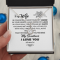 To My Wife - Heart Pendant Necklace -  Necklace with love message for wife - To My Wife Necklace With Message Card -  To My Wife Necklace - Anniversary Gift For Wife - Valentines Day Gifts For Wife -