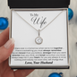 To My Wife Necklace With Message Card - Wife Gift From Husband Future Husband - Anniversary Gift for Wife - Valentines Day Gifts for Wife - Gift for Women - Customize Couple Necklace