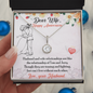 Dear Wife Happy Anniversary - Double Hearts - Love Your Husband, Anniversary Gift For Wife from Husband, Wife Gift, Wife Necklace, To My Wife Necklace With Message Card,Cute  Anniversary Gift for Wifey