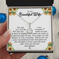 To My Wife Necklace, Valentines Day Gifts For Wife, Wife Birthday Gift, Anniversary Gift For Wife from Husband, Gift For Wife - Unconditional Love - Love Knot - Round Diamond Neckless for wifey - Gift for  wife