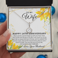 14 Year Wedding Anniversary Gift For Wife, White Gold Name Necklace, 14th Anniversary Gift For Her, Romantic Gift for Wife, 14 Year Anniversary Gift Ideas, 14th Anniversary Gifts, Necklace with love message for wife