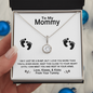Personalised Baby Bump - Gift for Mother - To My Mom/Mommy Silver Pendant Necklace with Message Card - Diamond Necklace for mom