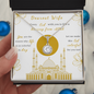Beautiful Eid Gift for Wife - Dearest Wife, Friendship Necklaces, Romantic Neckless for wife, Valentine Neckless for wife, Love design Neckless for wife, Best Gift for Eid 2025, Diamond Neckless for wife
