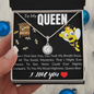 Love knot Pendant Necklace - To My Queen - Necklace for wife - Gift from Hubby - Gift for Spouse - To My Wife Necklace Anniversary Gift For Wife - Diamond Necklace for wife