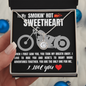 To My SMOKIN' HOT SWEETHEART I Love You - Biker - To My Wife Necklace From Husband - To My Soulmate Necklace For Women - Romantic Gift for Wife - White Gold Pendant