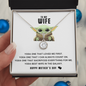To My Wife - Yoda Best Wife In the Galaxy - To My Beautiful Wife Necklace Boxed Jewellery - Personalised Card Gift for Wife from Husband Lover - To My Wife Necklace From Husband - To My Soulmate Necklace For Women