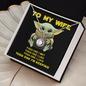 YODA ONE - MY WIFE - ELEGANT NECKLACE - To My Wife Yoda One I Met - To My Queen - To My Wife Necklace Anniversary Gift For Wife - Diamond Necklace for soulmate