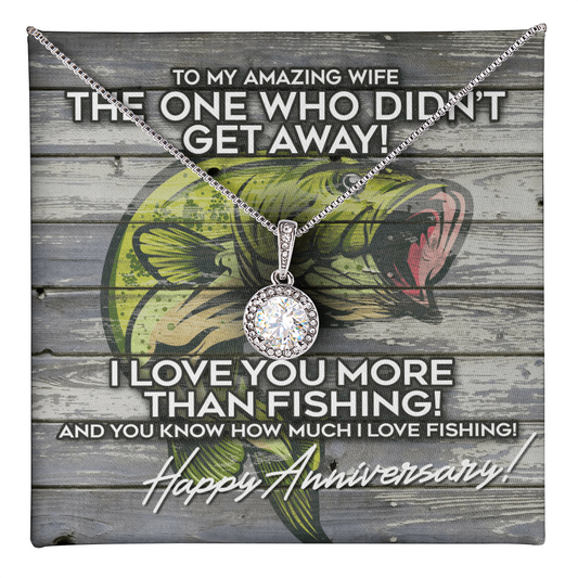 Best Gift for Mother's Day - to My Amazing Wife - Happy Anniversary Gifts - I Love You More Than Fishing - Necklace for Wife - Soulmate Necklace - Wife Necklace Gift - Necklace Gift for Your Soulmate That Even Leave You in Any Situation
